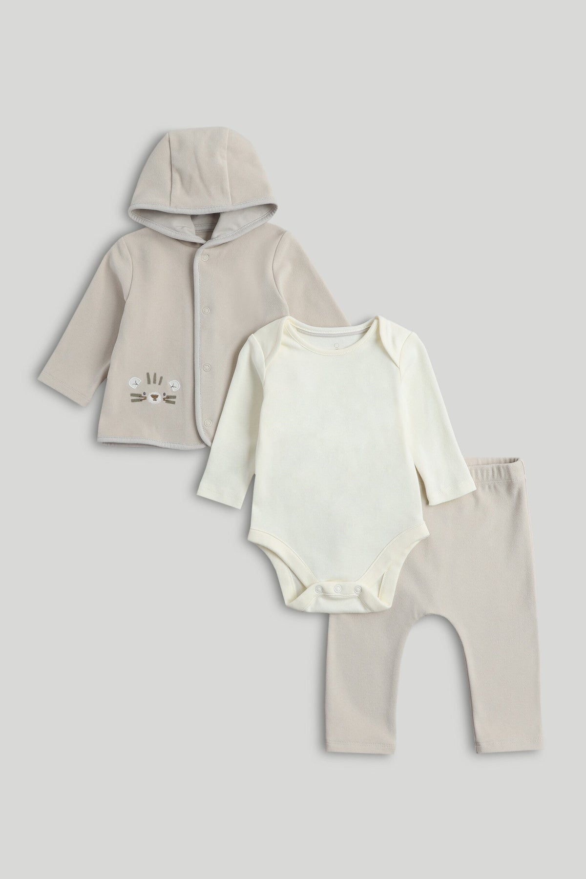 Boys Print & Plain Mix Jog Set Neutral Pack of 3