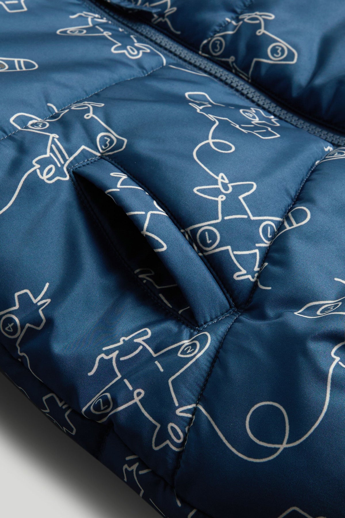 Boys All-Over Print Jacket Dark Blue