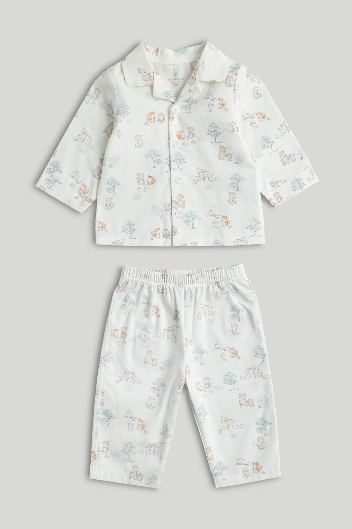 Unisex All-Over Print Pyjama Set Cream Pack of 2 Classic