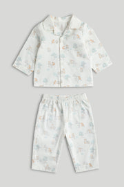 Unisex All-Over Print Pyjama Set Cream Pack of 2 Classic