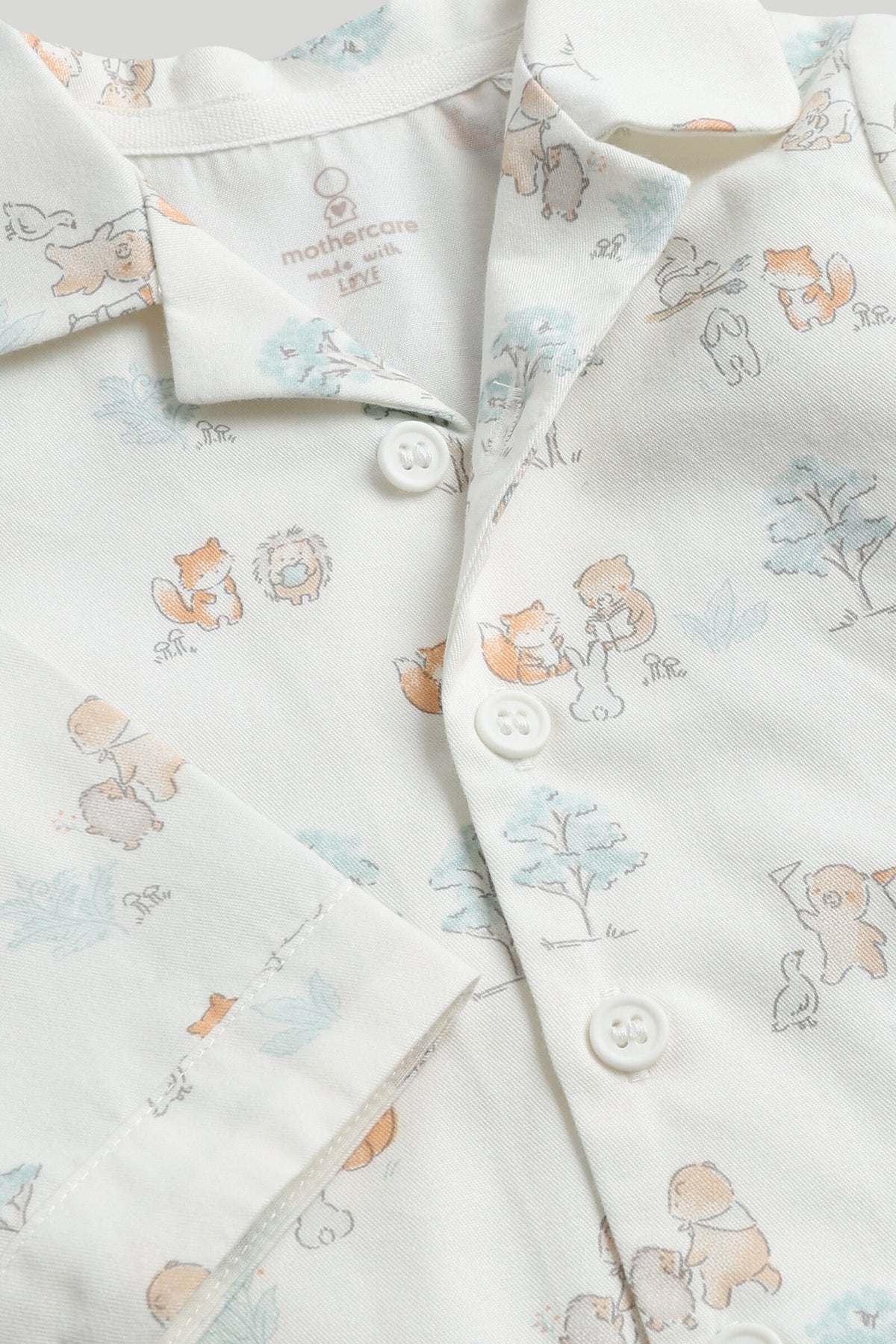 Unisex All-Over Print Pyjama Set Cream Pack of 2 Classic