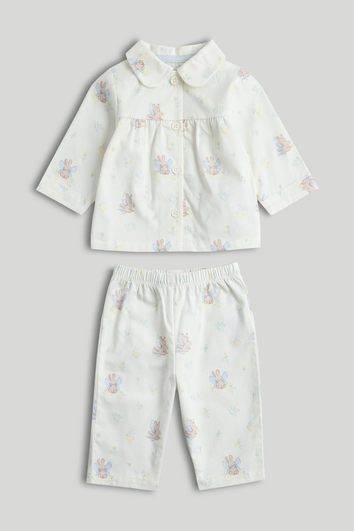 Girls All-Over Print Pyjama Set Cream Pack of 2