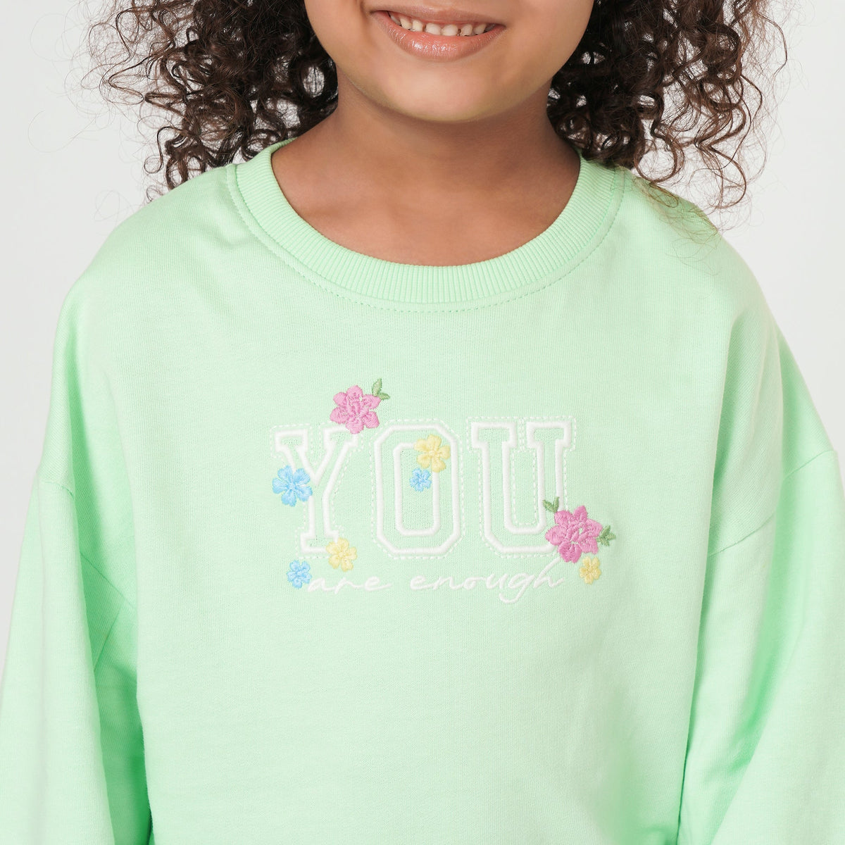 Sweatshirt with Emb Green
