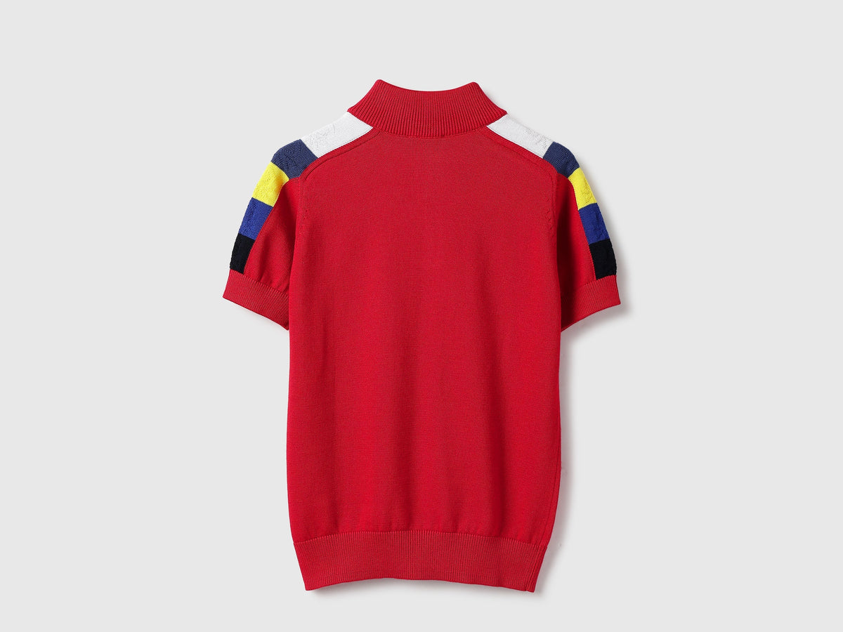 Boys Red Tricot Knit Shirt