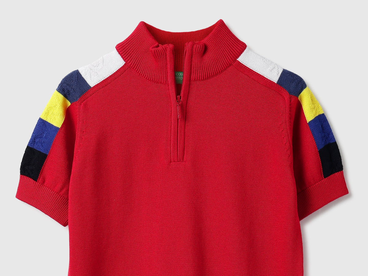 Boys Red Tricot Knit Shirt