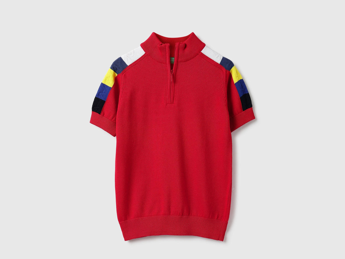 Boys Red Tricot Knit Shirt