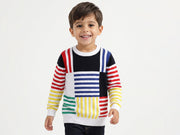 Boys Iconic Multi-Colour Striped 100% Cotton Tricot Sweater