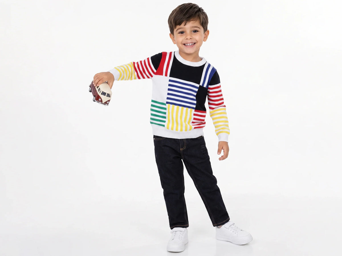 Boys Iconic Multi Tricot Knit Sweater
