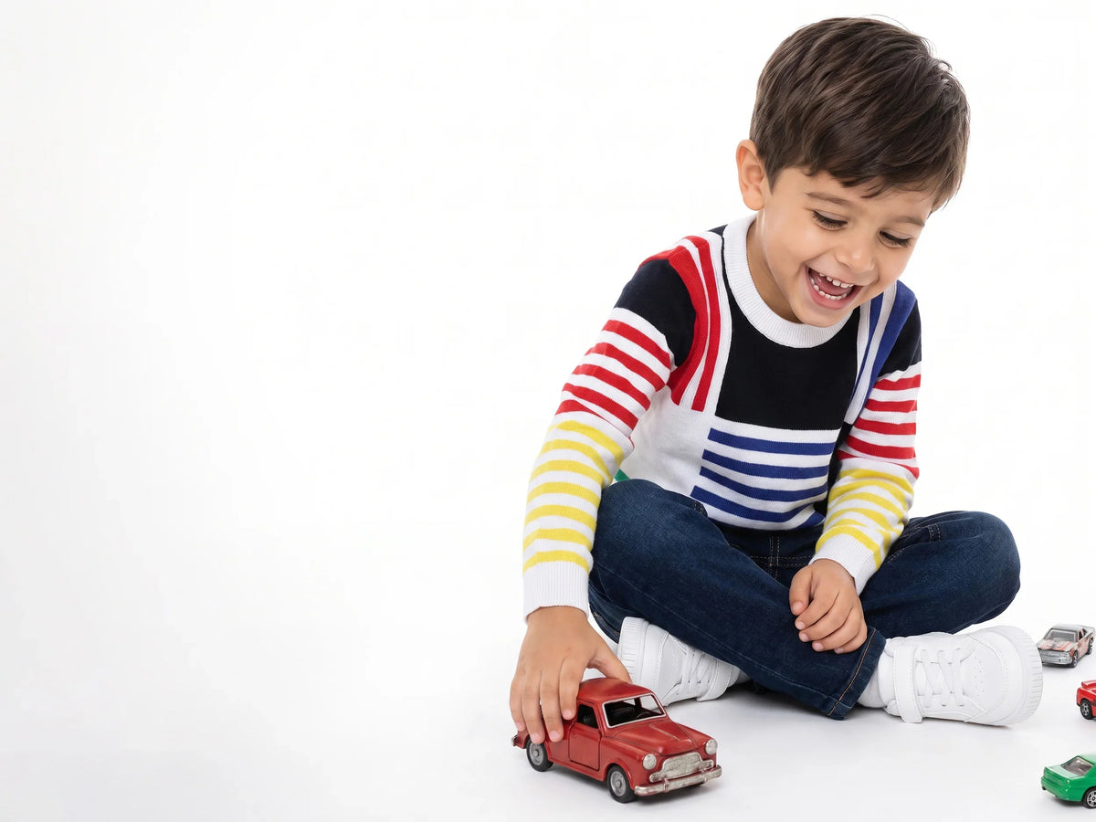 Boys Iconic Multi Tricot Knit Sweater