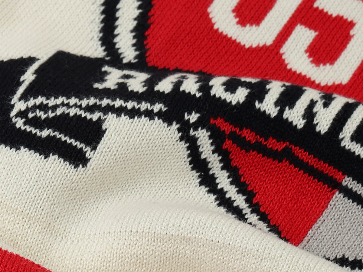 Boys Off White Tricot Knit Sweater