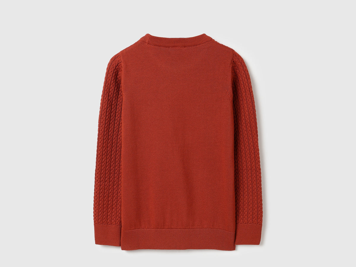Boys Rust Tricot Knit Sweater