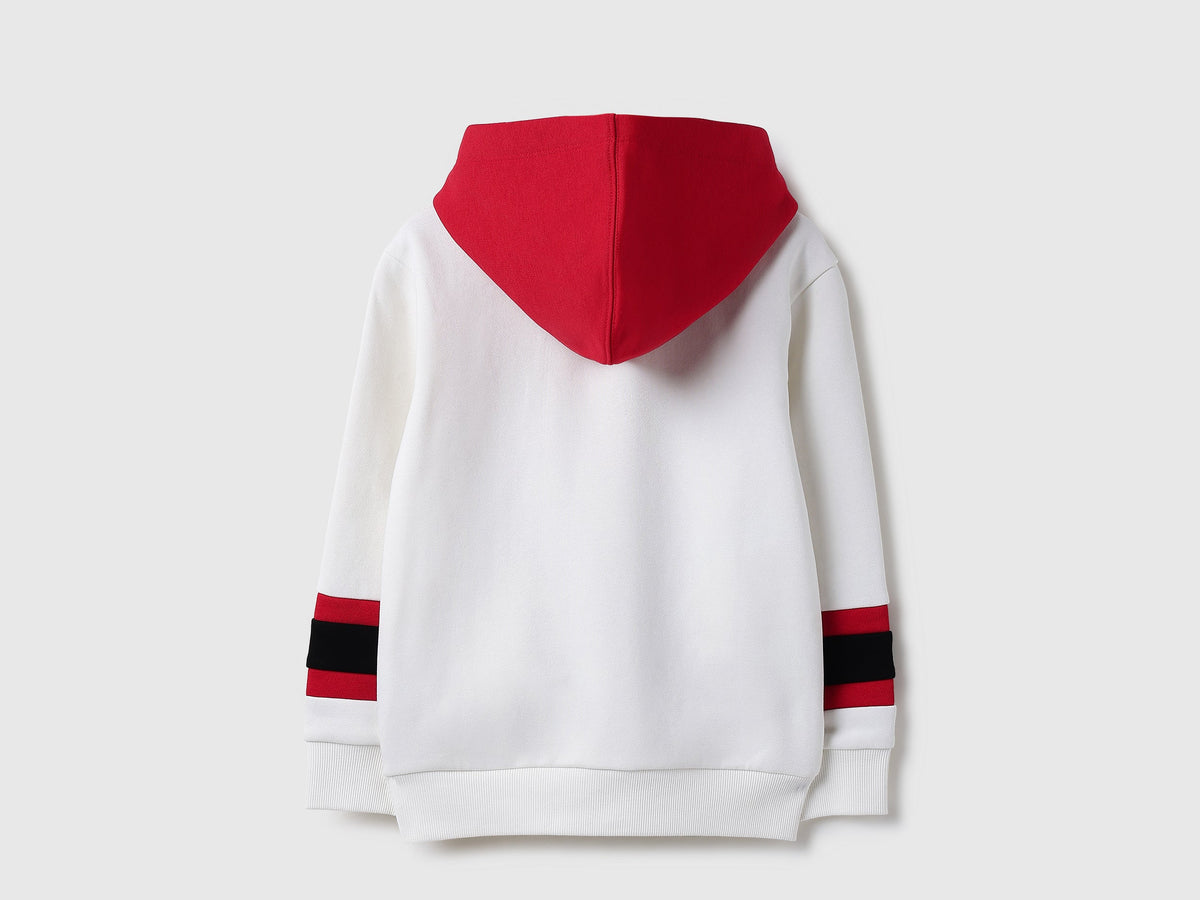 Boys Off White Cotton Knit Sweatshirt