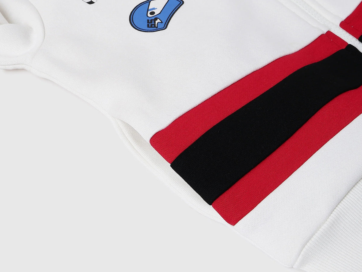 Boys Off White Cotton Knit Sweatshirt