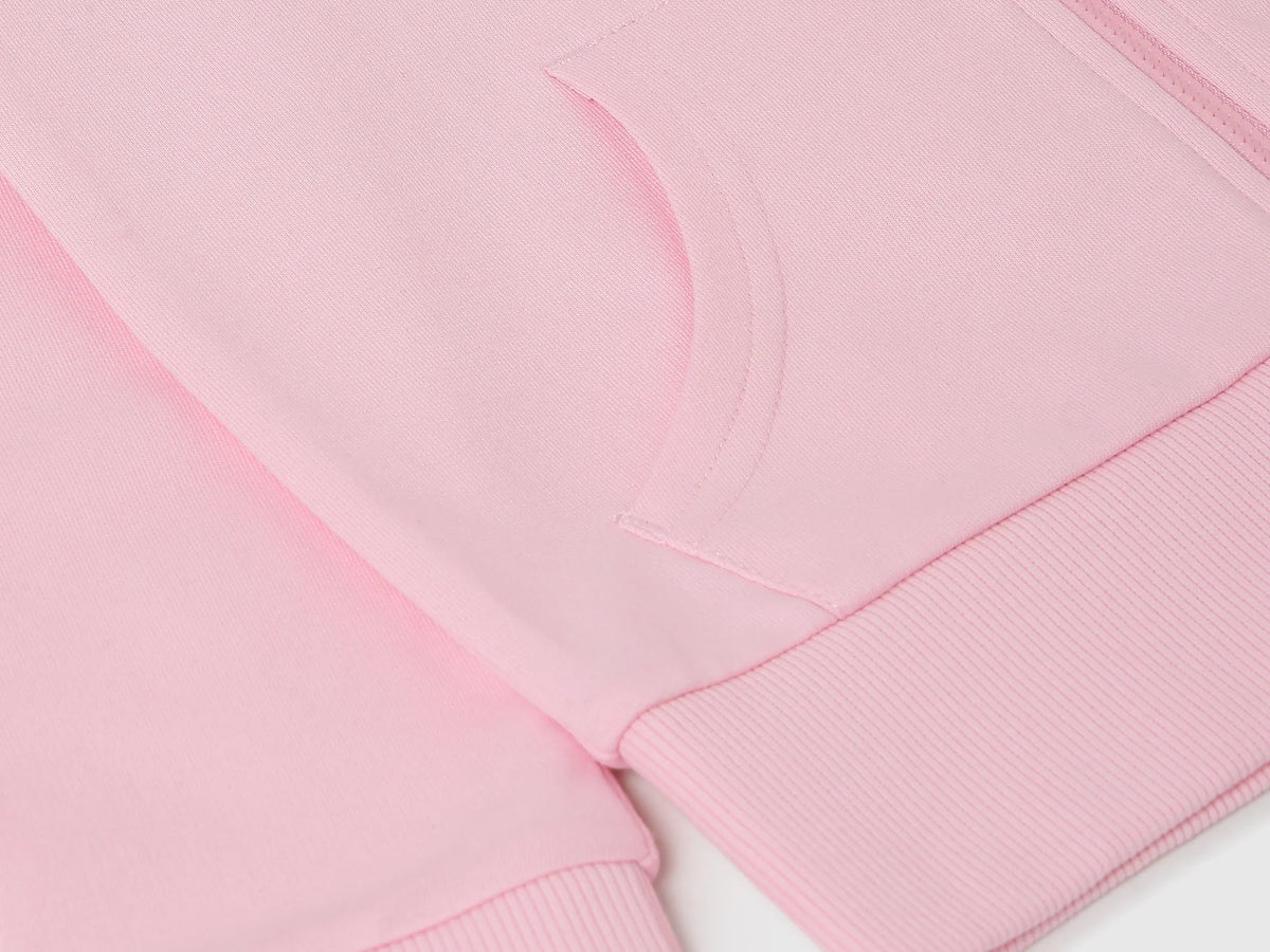 Girls Pink Cotton Knit Sweatshirt