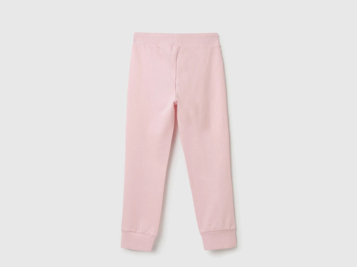 Girls Pink Cotton Knit Trousers