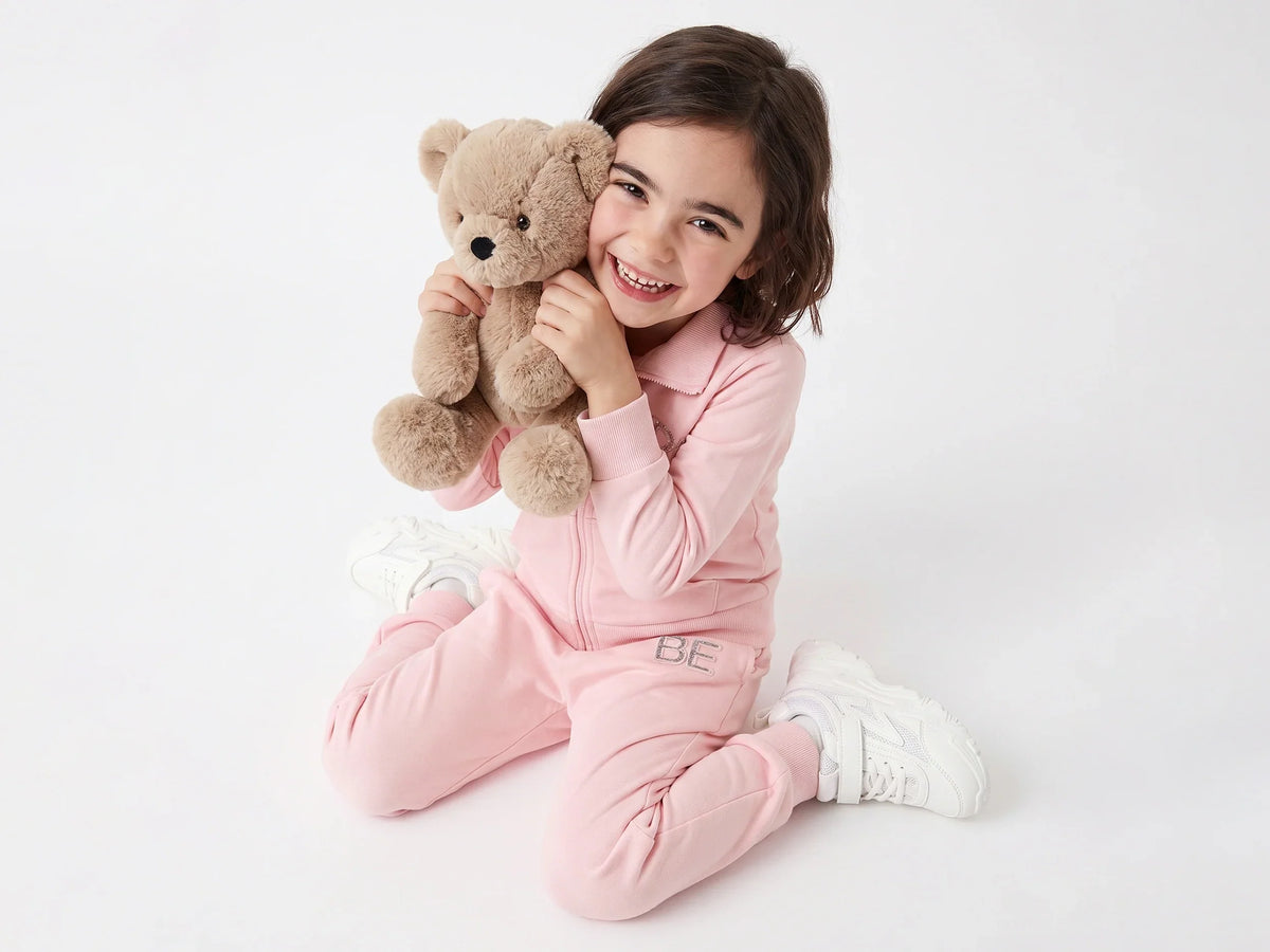Girls Pink Cotton Knit Trousers