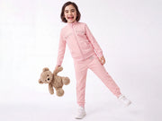 Girls Pink Cotton Knit Trousers