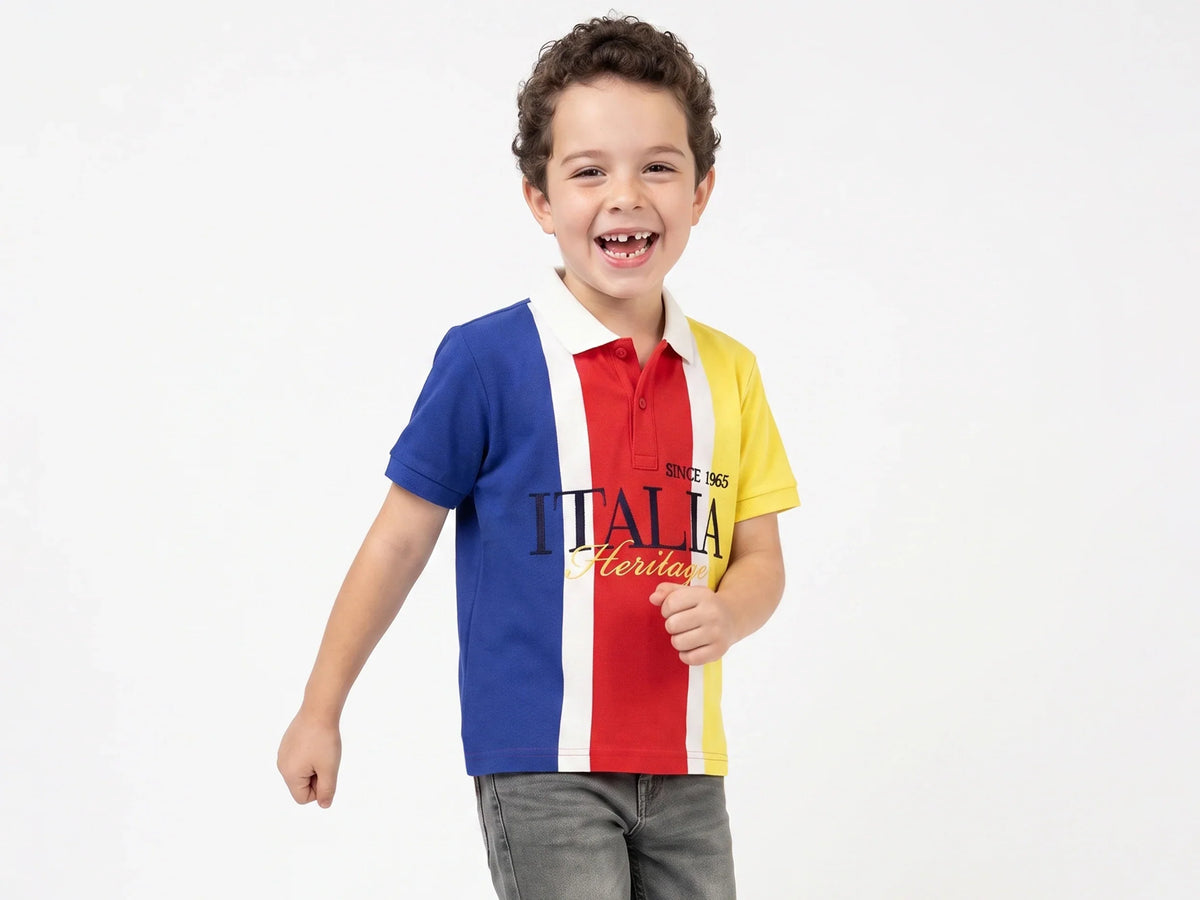 Boys Iconic Multi Cotton Knit Shirt