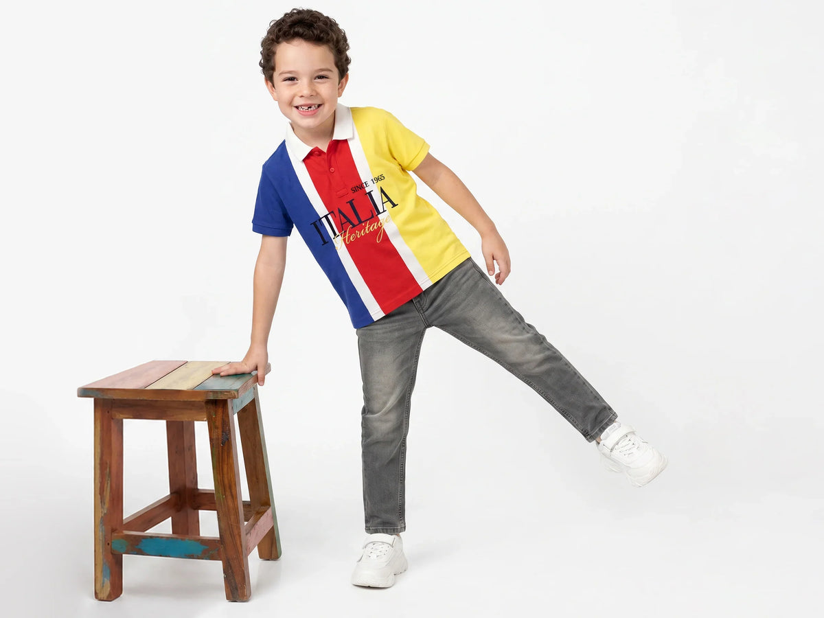 Boys Iconic Multi Cotton Knit Shirt