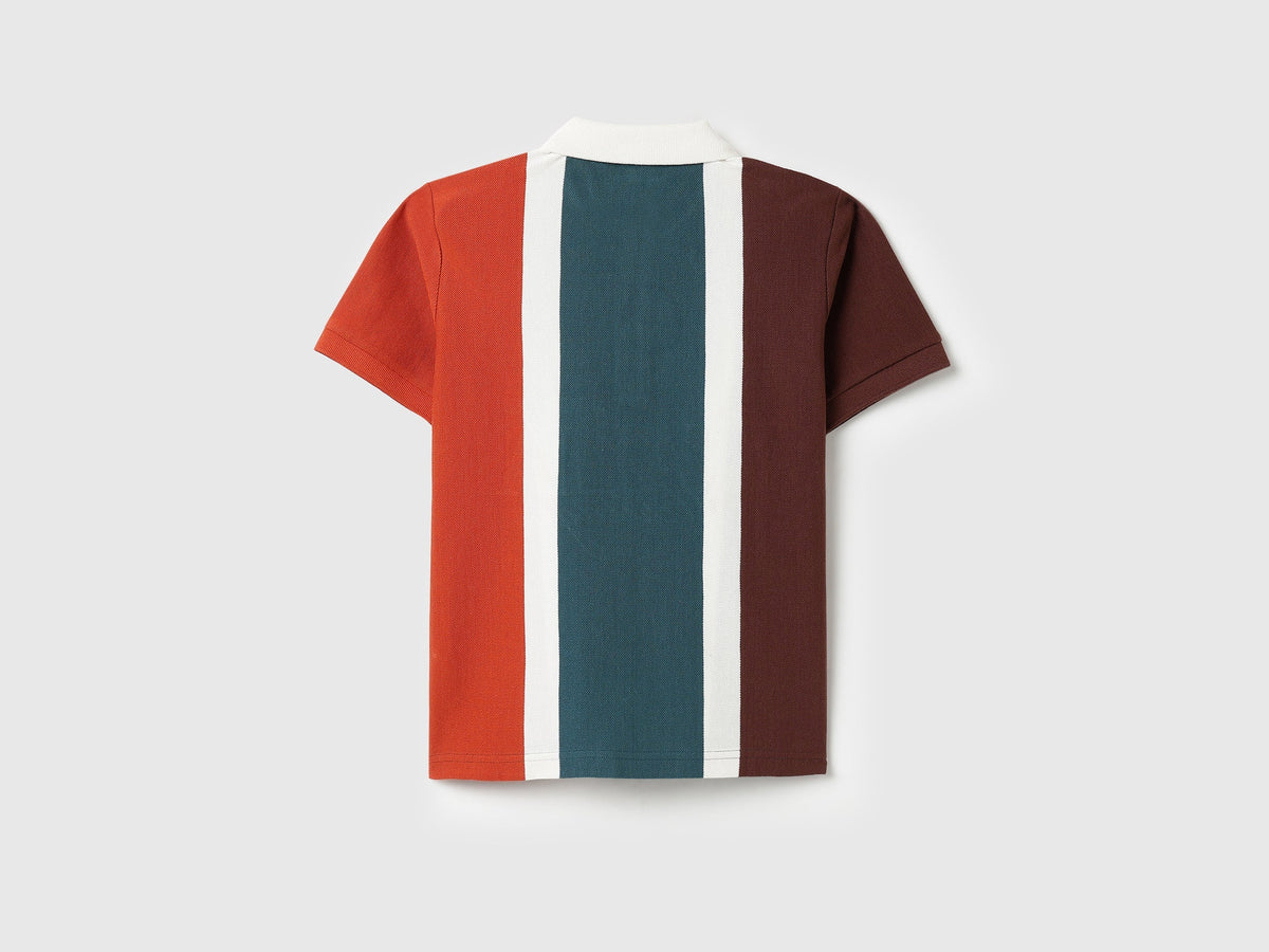 Boys Neutral Multi Cotton Knit Shirt