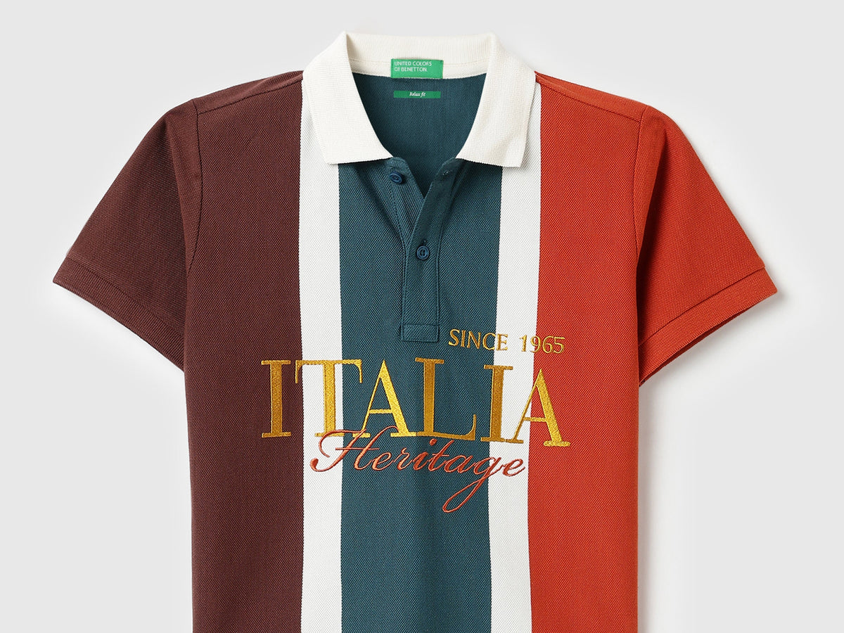 Boys Neutral Multi Cotton Knit Shirt