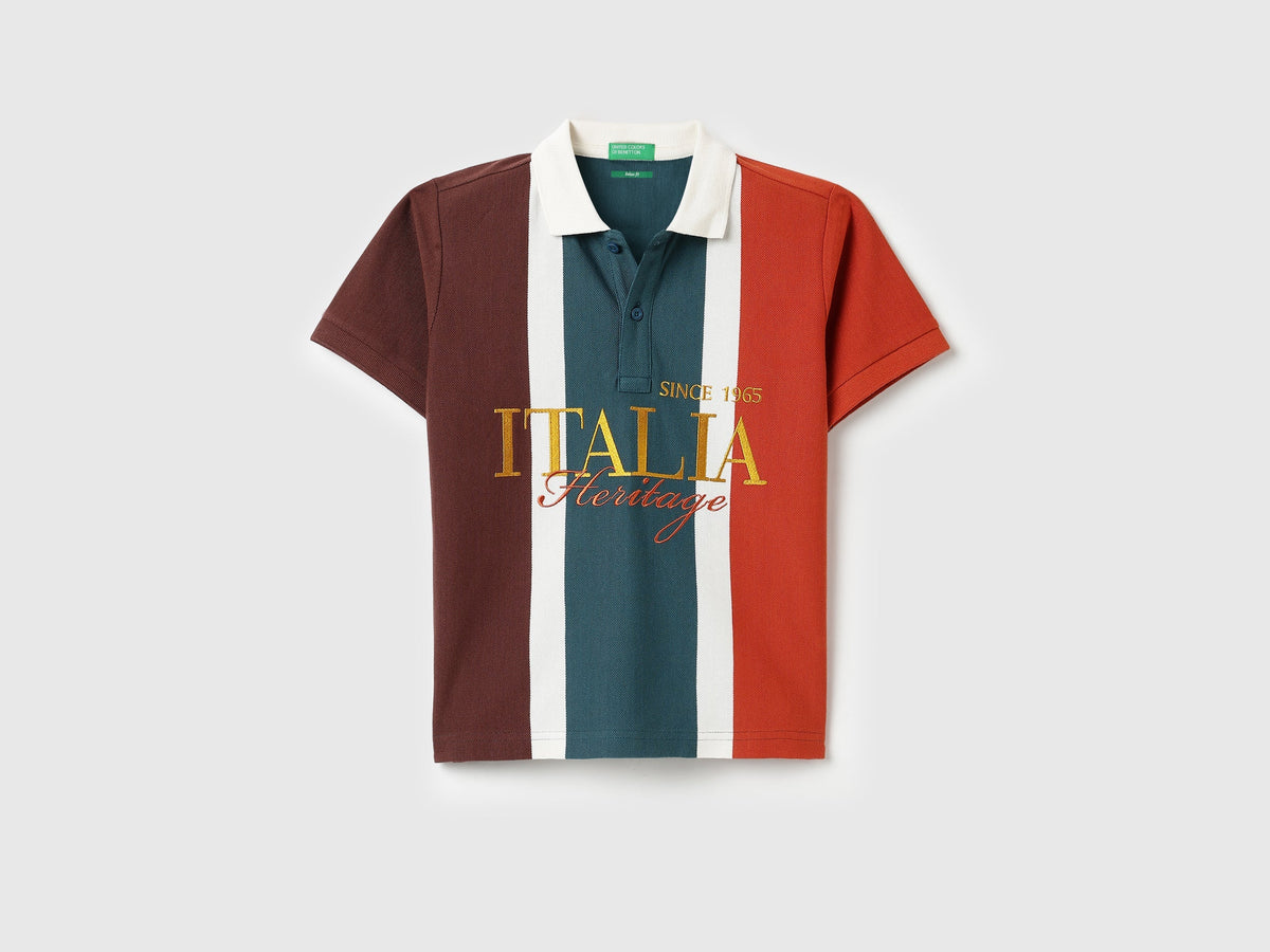 Boys Neutral Multi Cotton Knit Shirt