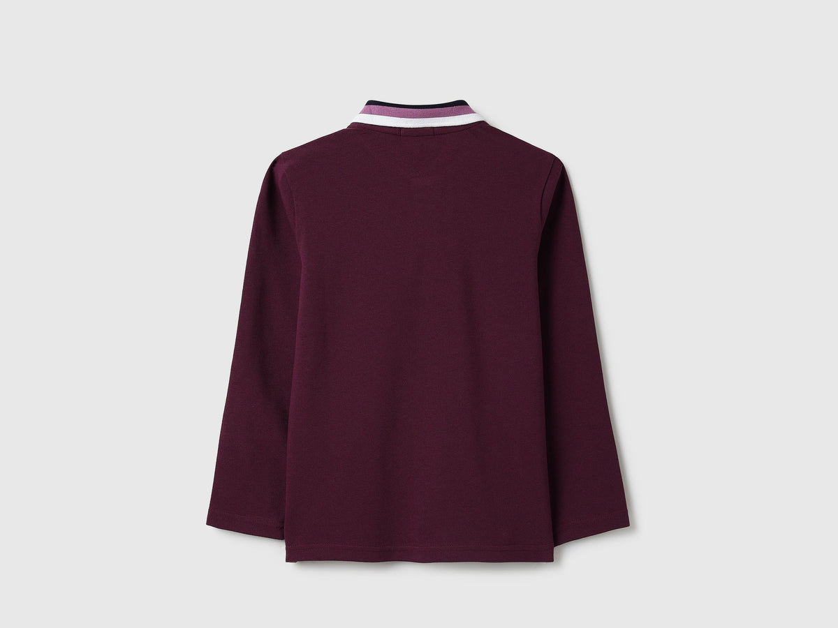 Boys Wine Cotton Knit Shirt Classic