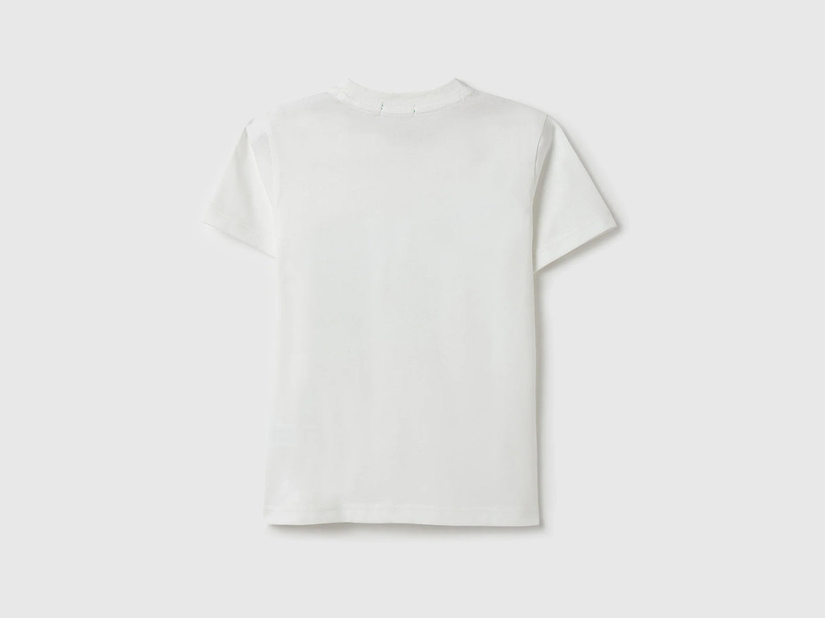 Boys Off White Cotton Knit T-Shirt Essential