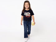 Girls Navy Cotton Knit T-Shirt