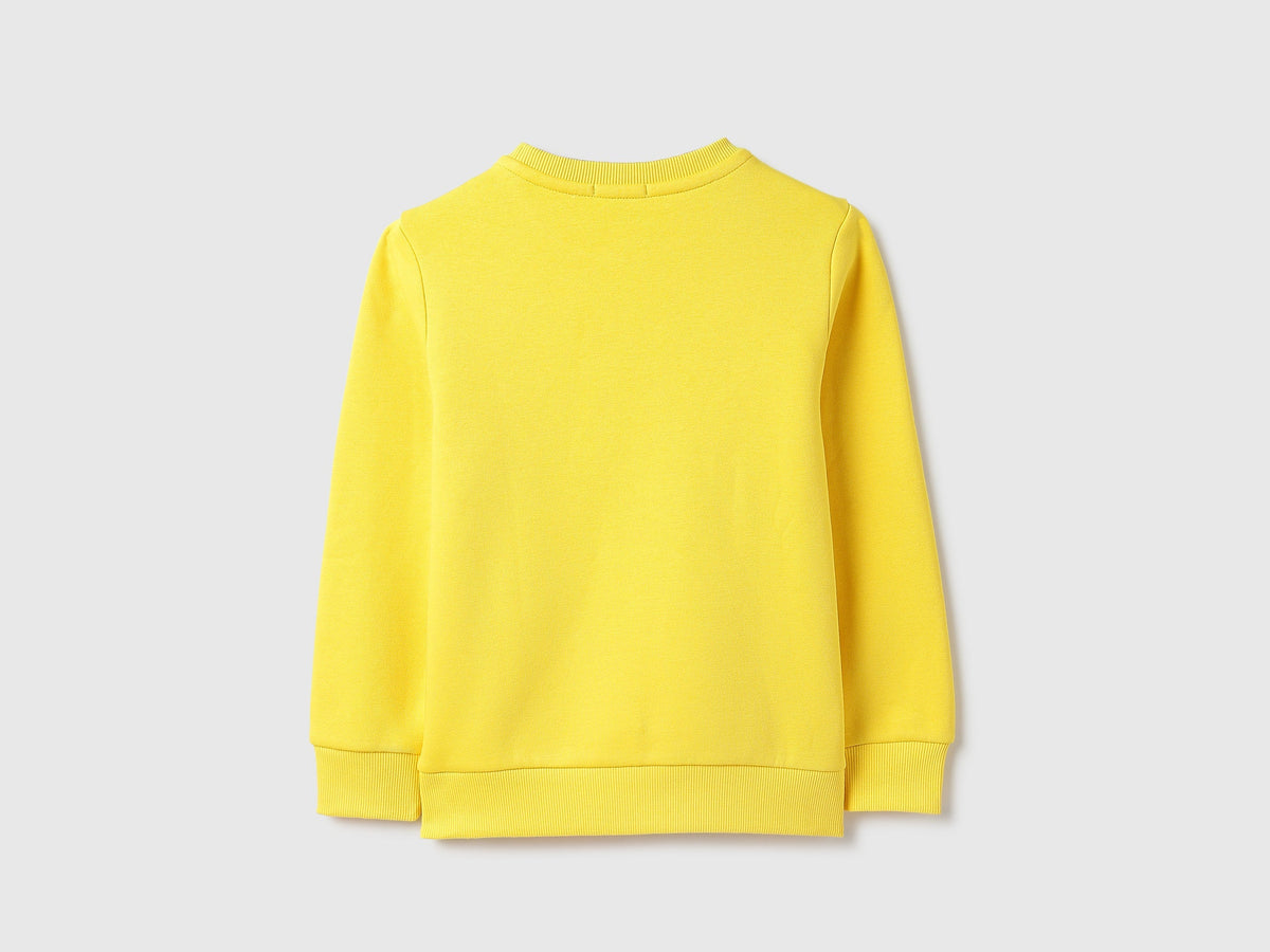 Boys Yellow Cotton Knit Sweatshirt