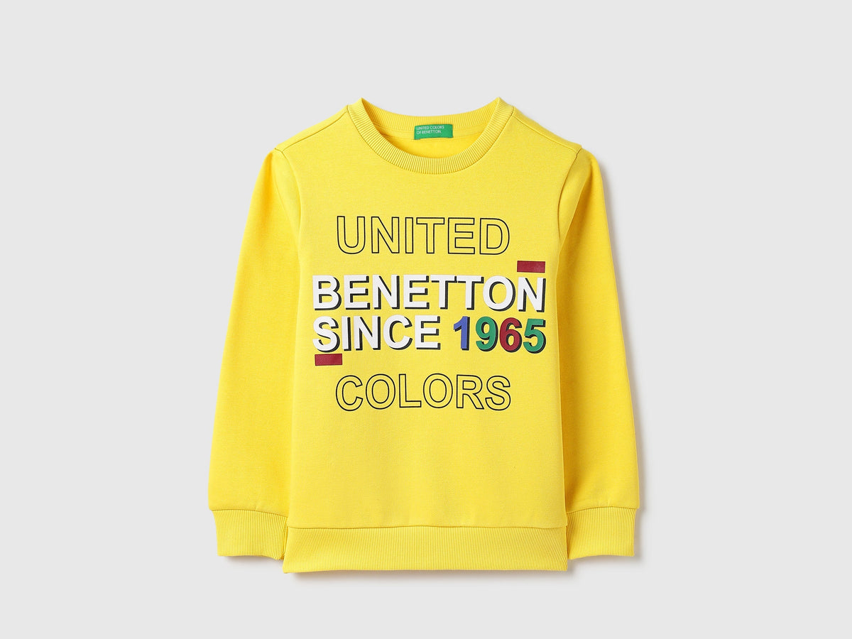 Boys Yellow Cotton Knit Sweatshirt