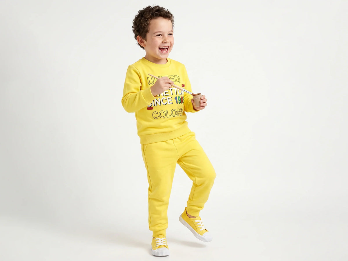Boys Yellow Cotton Knit Sweatshirt