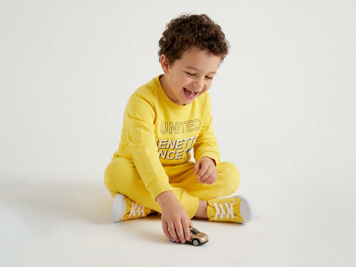Boys Yellow Cotton Knit Sweatshirt