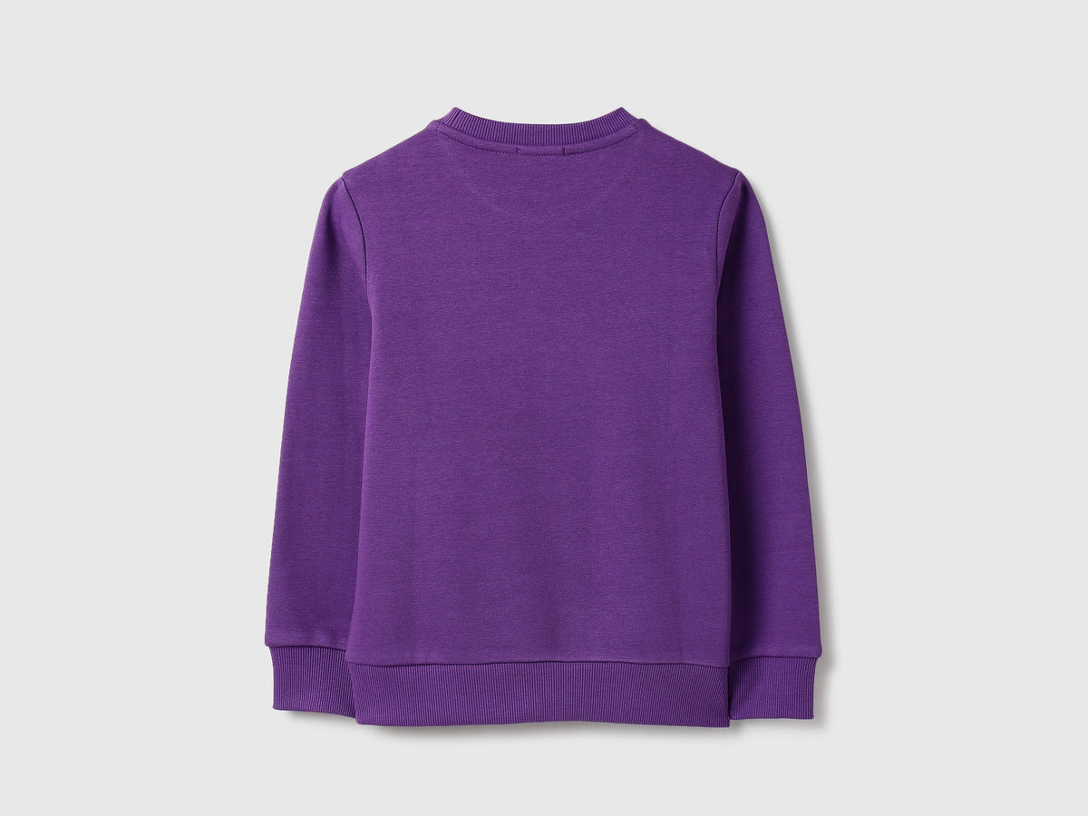 Boys Purple Cotton Knit Sweatshirt