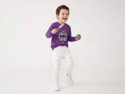 Boys Purple Cotton Knit Sweatshirt