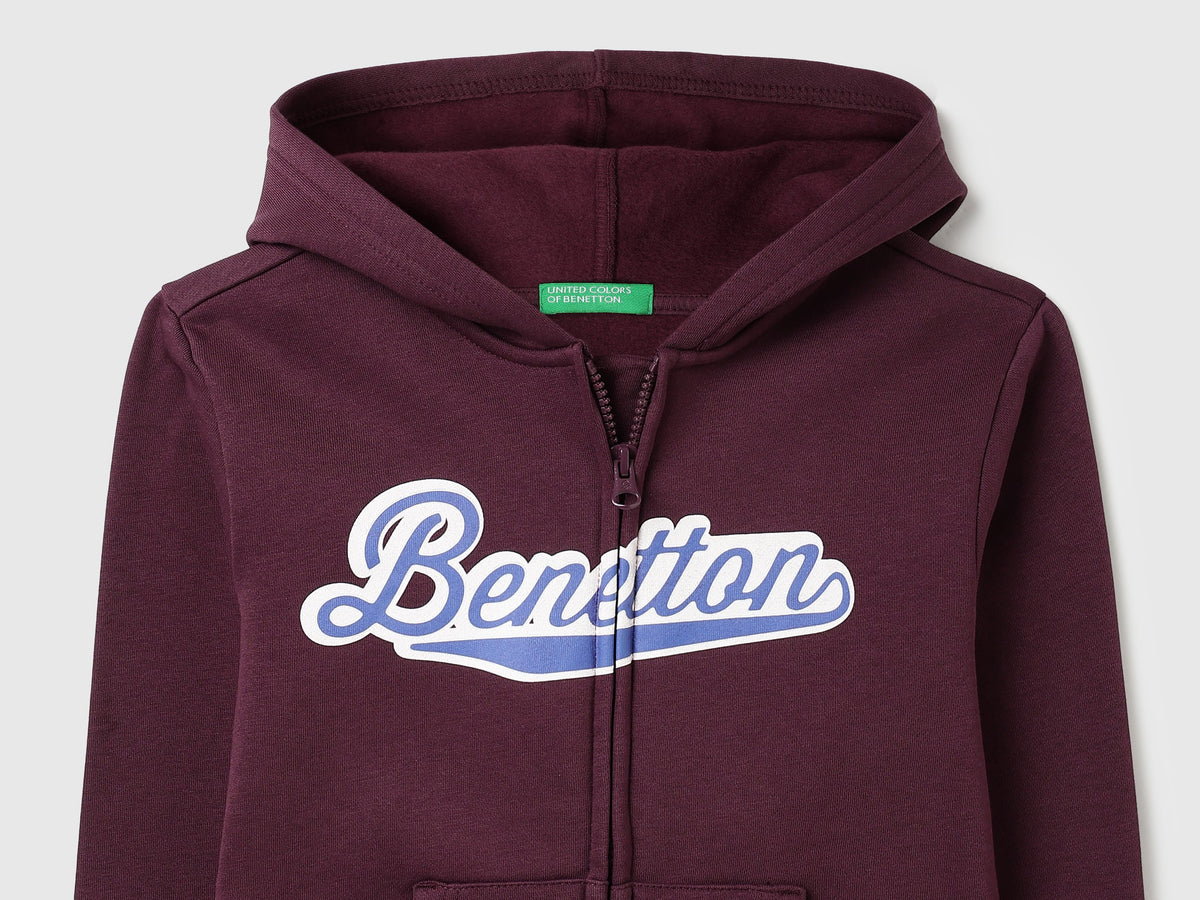 Boys Wine Cotton Knit Sweatshirt