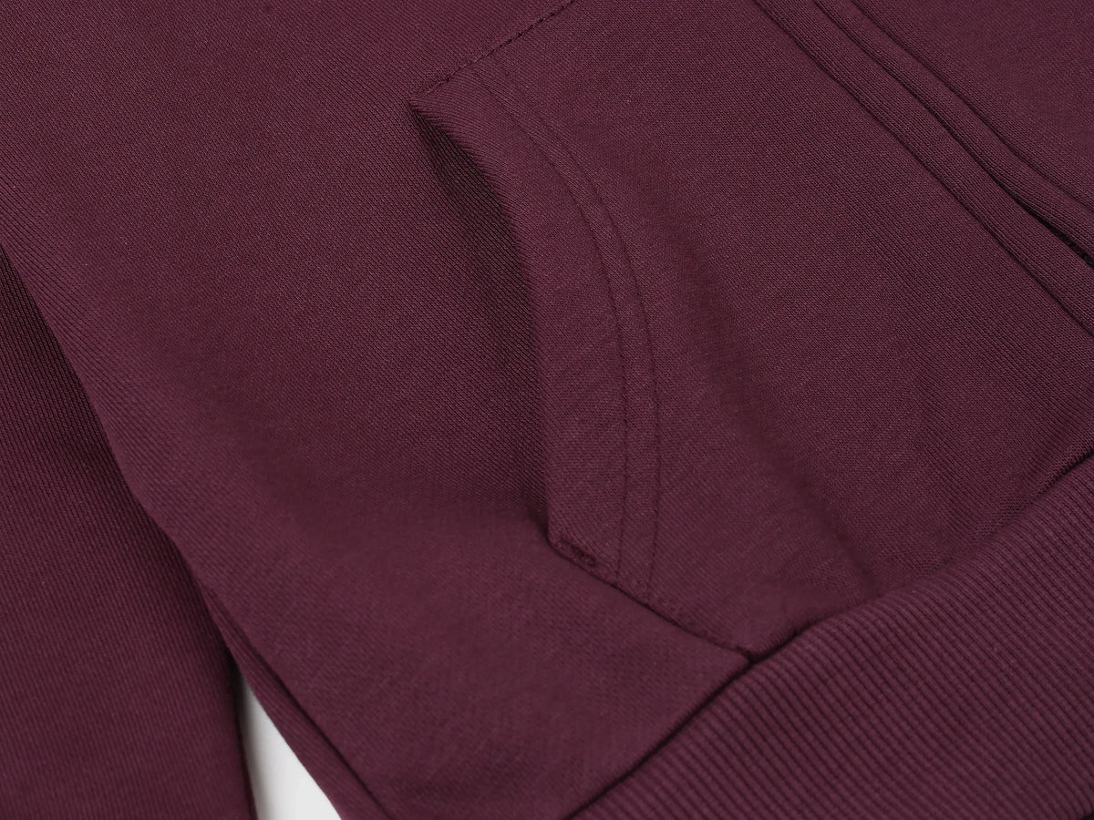 Boys Wine Cotton Knit Sweatshirt