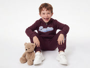 Boys Wine Front-Opening Branding Cotton Blend Sweatshirt
