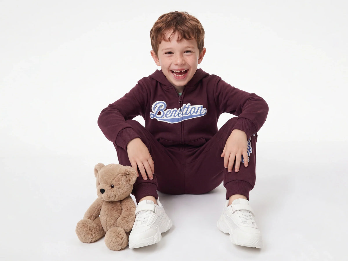Boys Wine Cotton Knit Sweatshirt