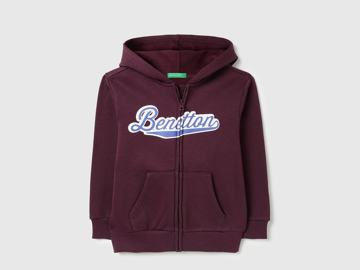 Boys Wine Cotton Knit Sweatshirt