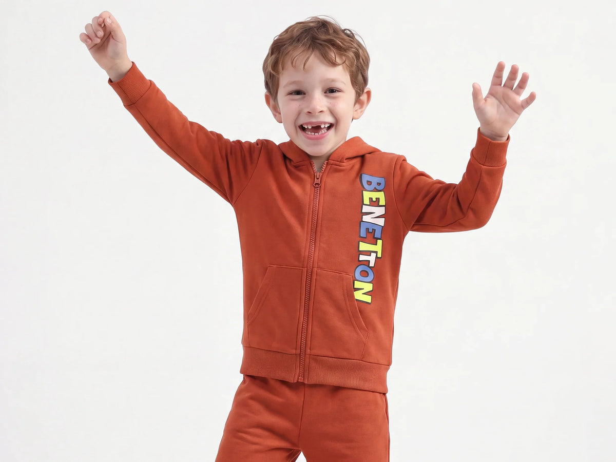 Boys Rust Cotton Knit Sweatshirt Classic