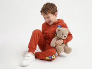 Boys Rust Front-Opening Branding Cotton Blend Sweatshirt