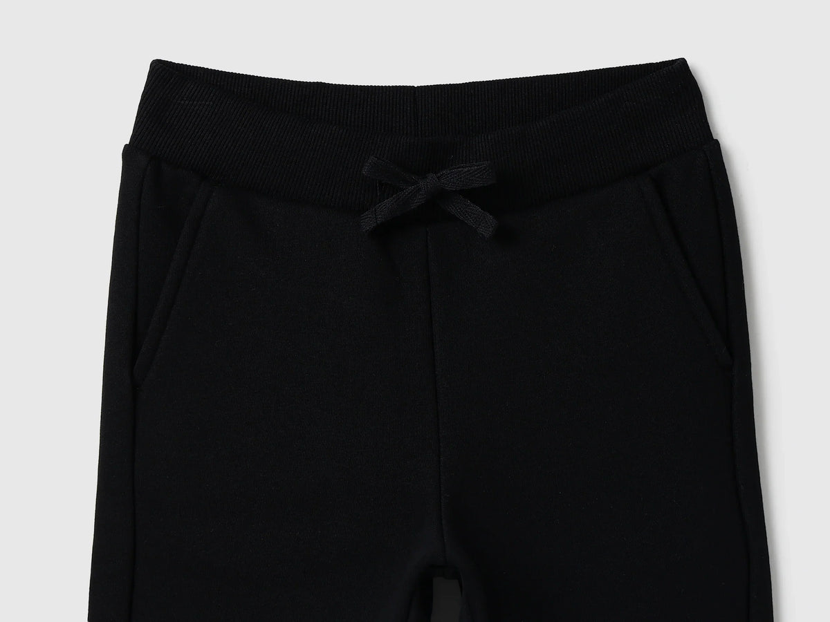Boys Black Cotton Knit Trousers Classic