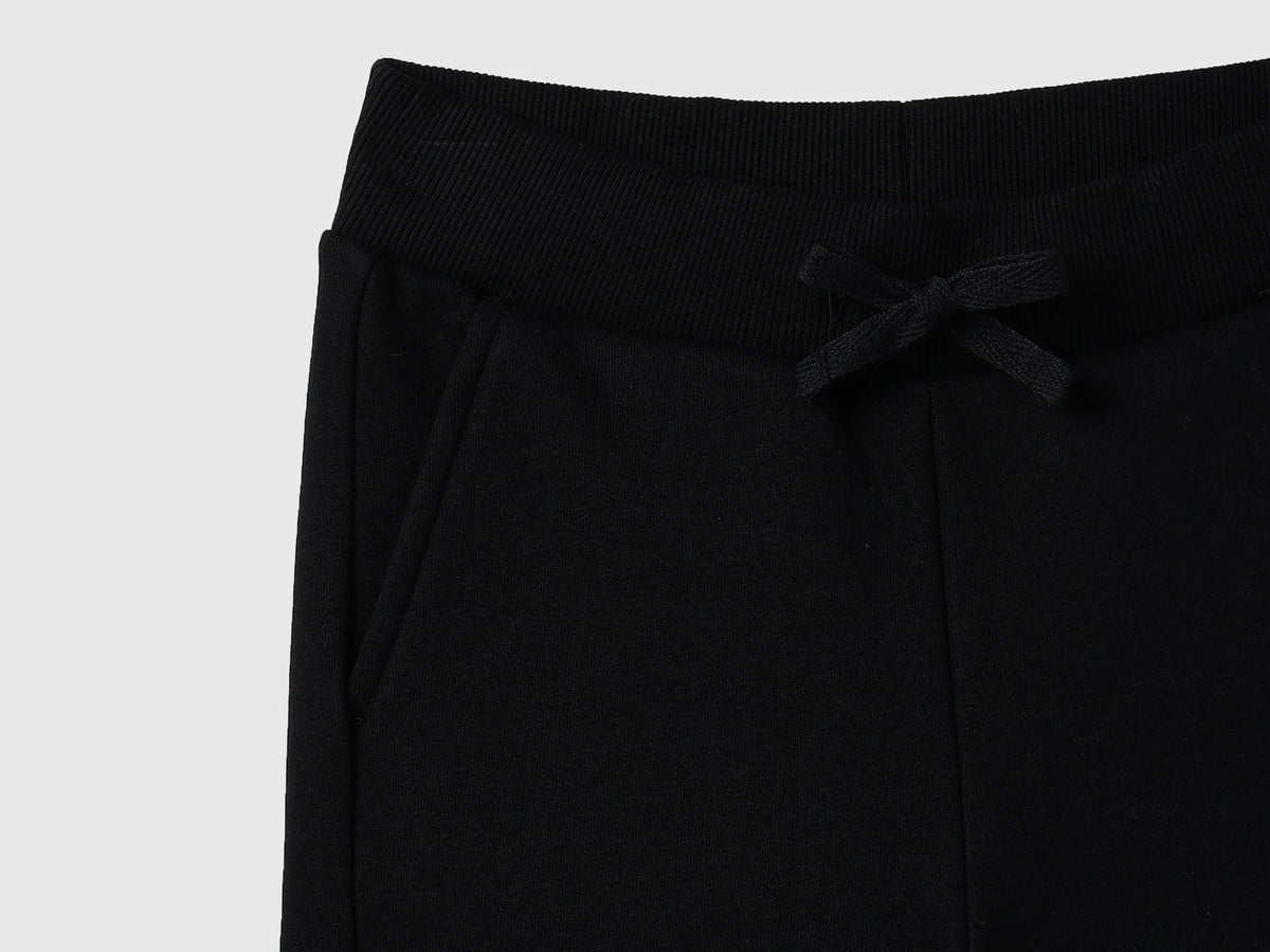 Boys Black Cotton Knit Trousers Classic