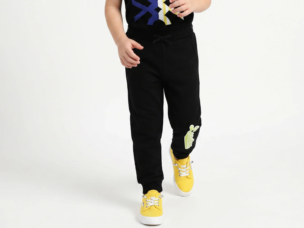 Boys Black Cotton Knit Trousers Classic