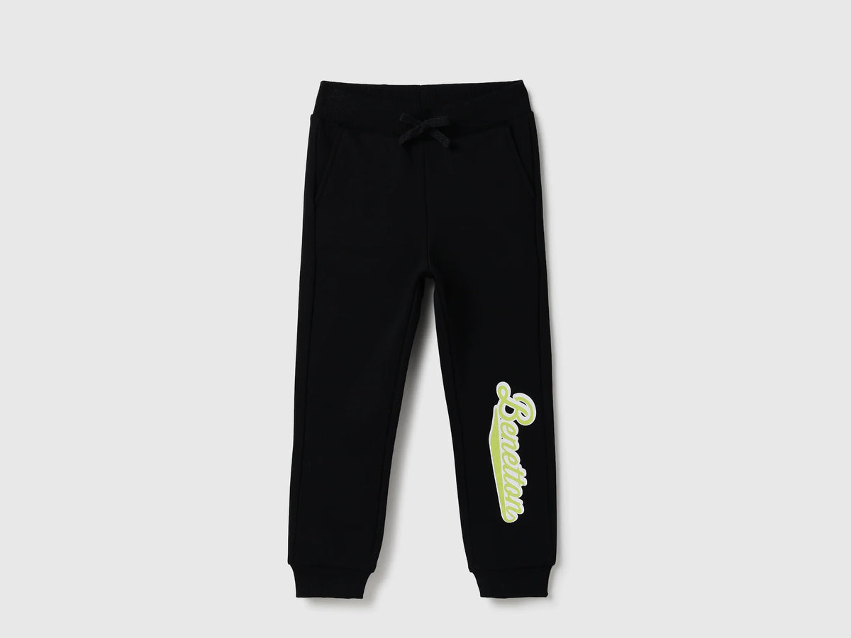Boys Black Cotton Knit Trousers Classic