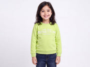 Girls Lime 80% Cotton EPP Single-Print Sweatshirt
