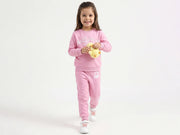 Girls Light Pink Cotton Knit Sweatshirt
