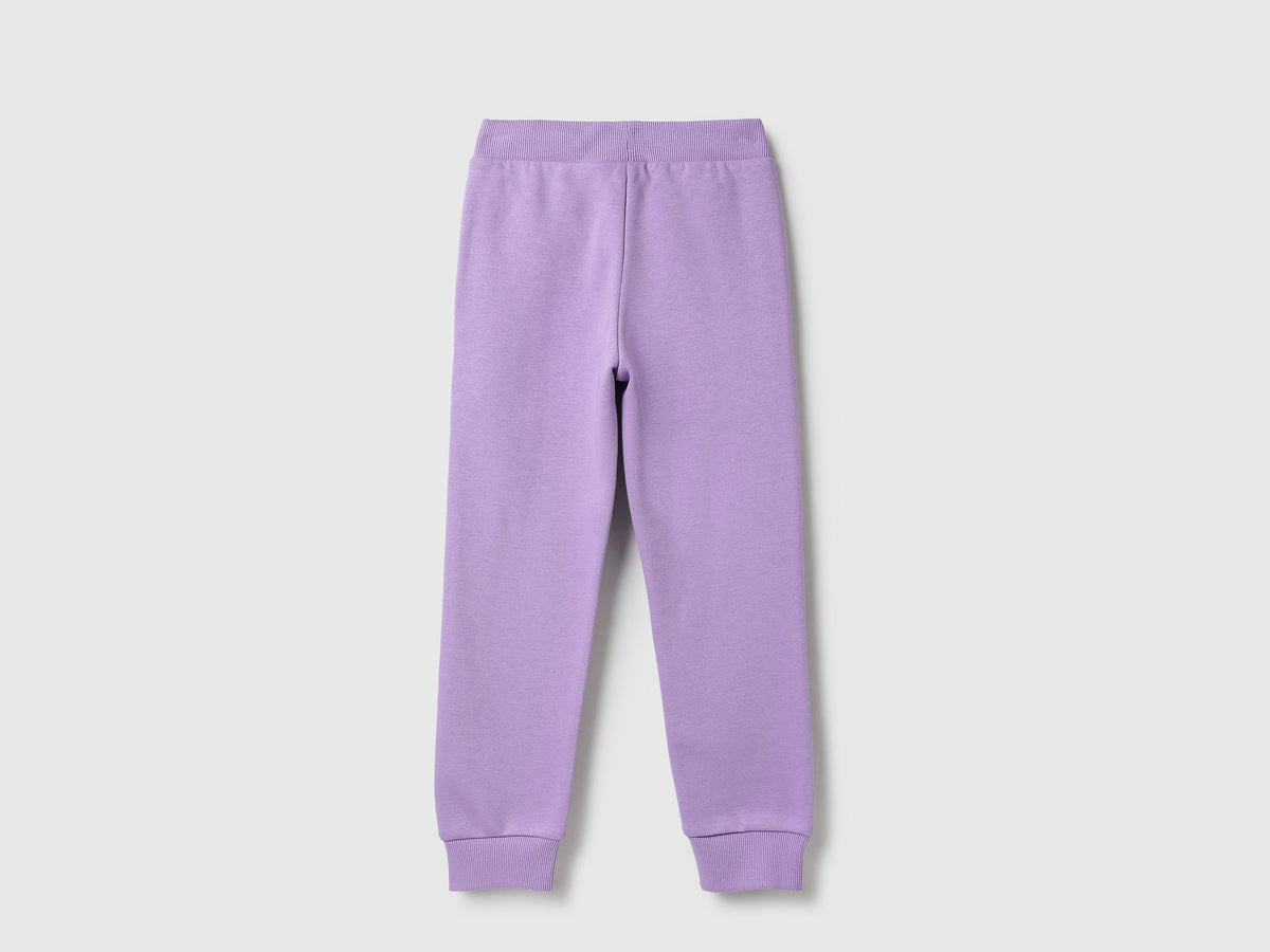 Girls Lavender Cotton Knit Trousers