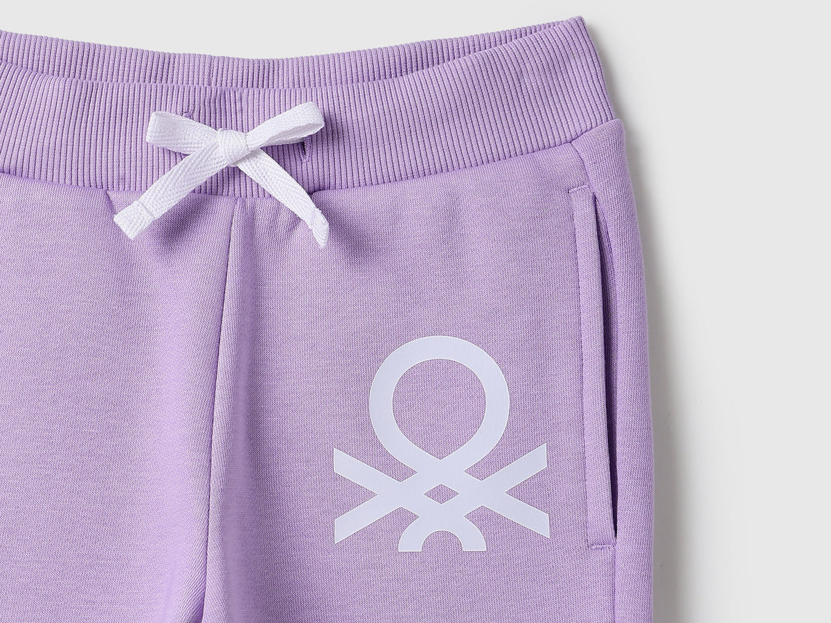 Girls Lavender Cotton Knit Trousers